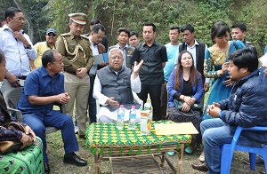 The Governor of Arunachal Pradesh Shri PB Acharya visit Cremation Ground with Local MLA cum Parliamentary secretary Techi Kaso and  members of Itanagar Municipal Council at Karsingsa, Itanagar on 14th March�2017. 